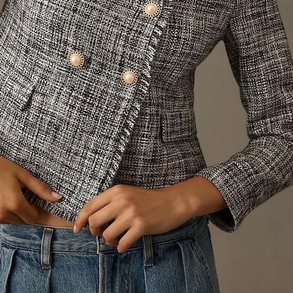 Maeve Double-Breasted Tweed Jacket Anthropologie (10) - Picture 8 of 16